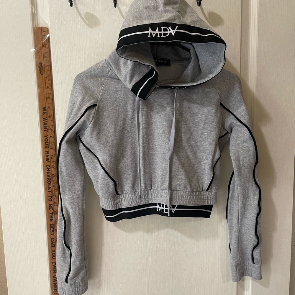 Maniere De Voir Gray and Black Hoodie